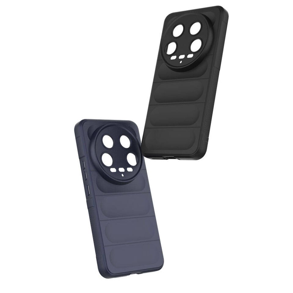 Xiaomi Mi 14 Ultra Kılıf Esnek TPU Oyuklu Arka Yüzey Tasarımlı Silikon Kapak (Etnik) Lacivert