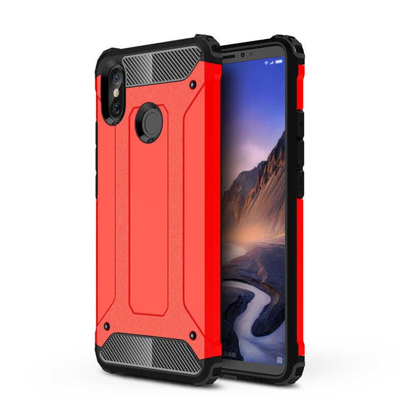 Xiaomi Mi Max 3 Kılıf Armor Köşe Korumalı Çift Katman Tank Zırh Kapak (CRASH) Rose Gold