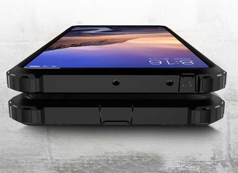 Xiaomi Mi Max 3 Kılıf Armor Köşe Korumalı Çift Katman Tank Zırh Kapak (CRASH) Rose Gold