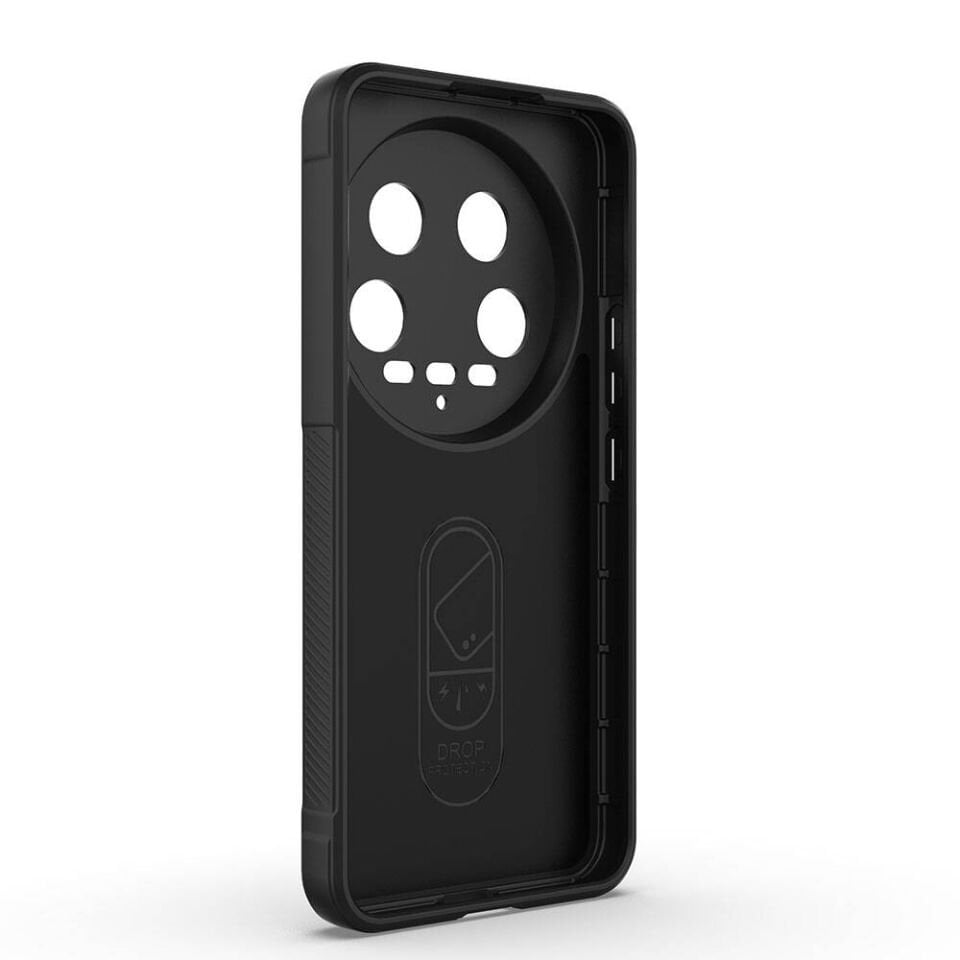 Xiaomi Mi 14 Ultra Kılıf Esnek TPU Oyuklu Arka Yüzey Tasarımlı Silikon Kapak (Etnik) Kırmızı