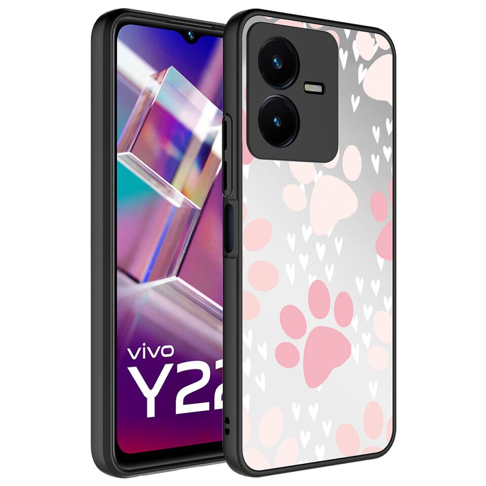 Vivo Y35 Kılıf Aynalı Desenli Kamera Korumalı Parlak Renkli Sert Kapak (Mirror) Pati