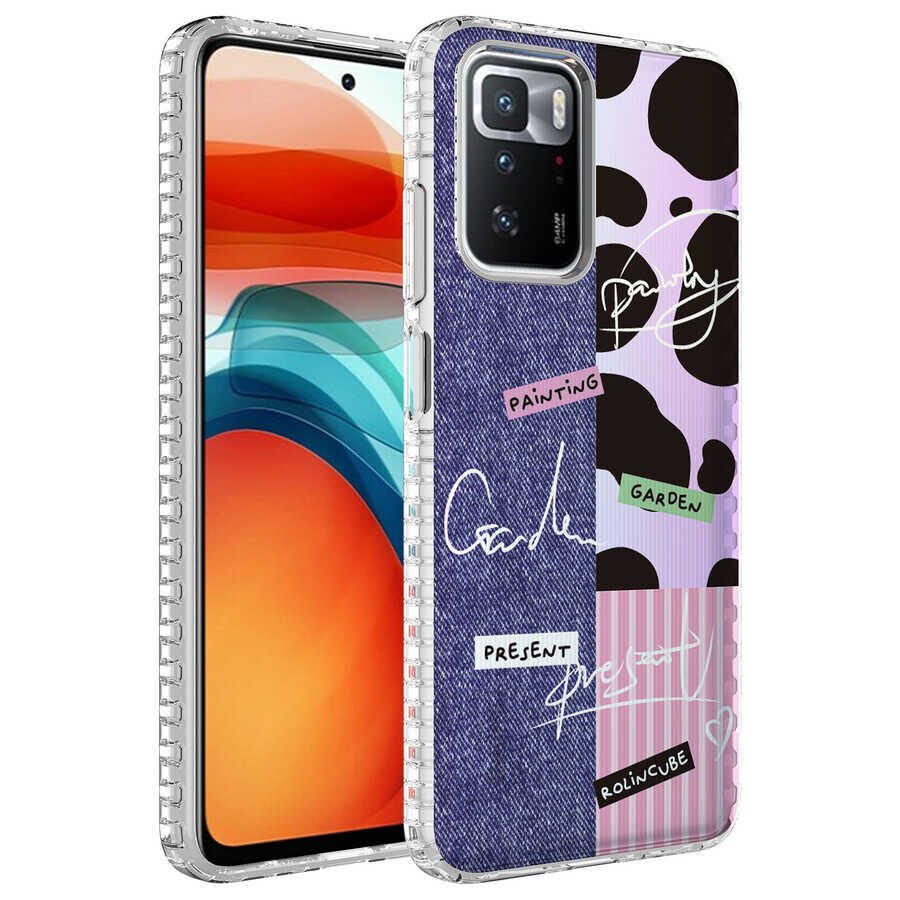 Xiaomi Redmi 10 Kılıf Kamera Çıkıntılı Airbag Kenarlı Darbe Emici Desenli Kapak (ELEGANS) NO8