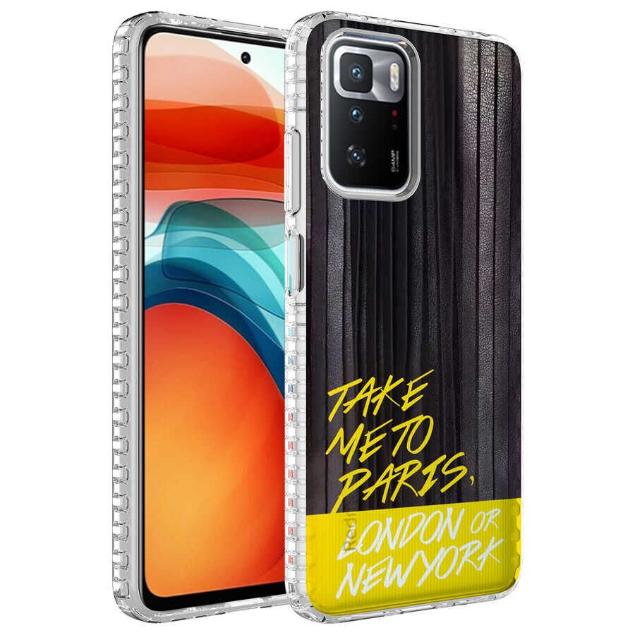 Xiaomi Redmi 10 Kılıf Kamera Çıkıntılı Airbag Kenarlı Darbe Emici Desenli Kapak (ELEGANS) NO3