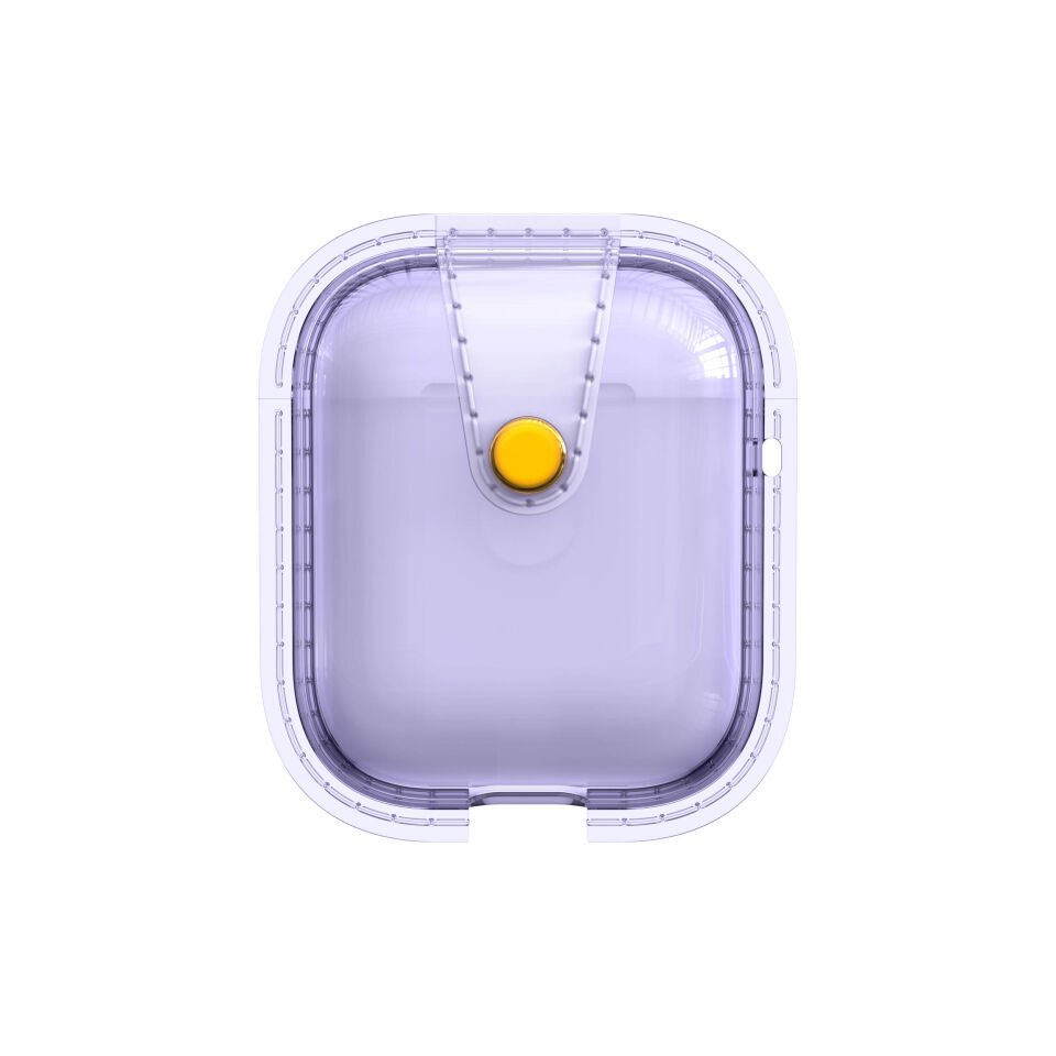 Apple Airpods Darbelere Karşı Dayanıklı Magnetik Kılıf (Airbag 33) Mor