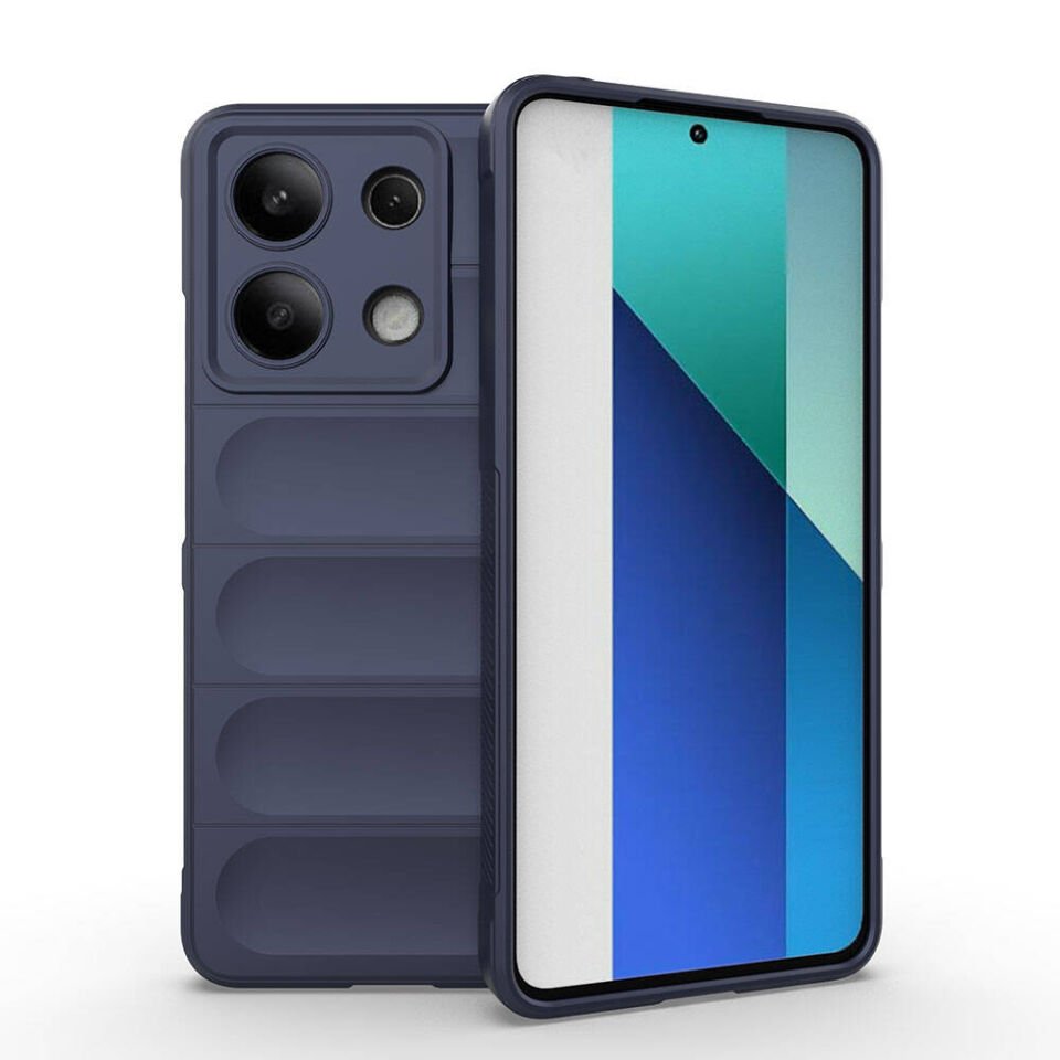 Xiaomi Redmi Note 13 4G Kılıf Esnek TPU Oyuklu Arka Yüzey Tasarımlı Silikon Kapak (Etnik) Siyah