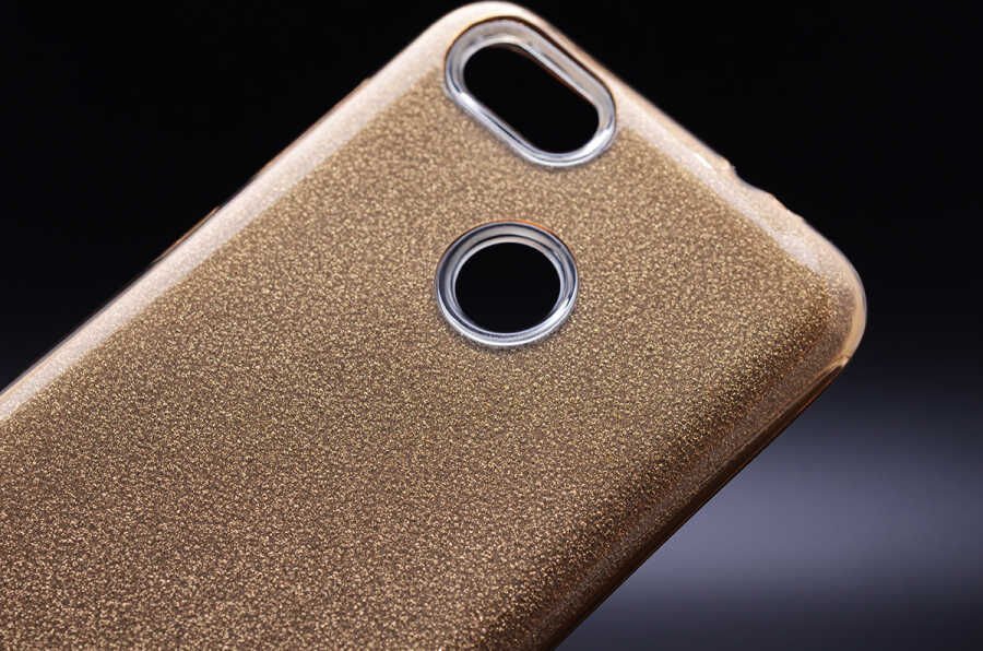 Huawei Y7 2018 Kılıf Renkli Parıltılı Simli Işıltılı Silikon Kapak (SHİNİNG) Mavi