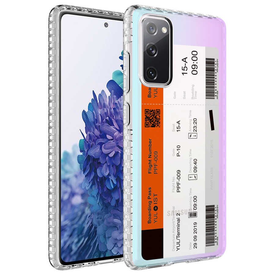 Samsung Galaxy S20 FE Kılıf Kamera Çıkıntılı Airbag Kenarlı Darbe Emici Desenli Kapak (ELEGANS) NO1