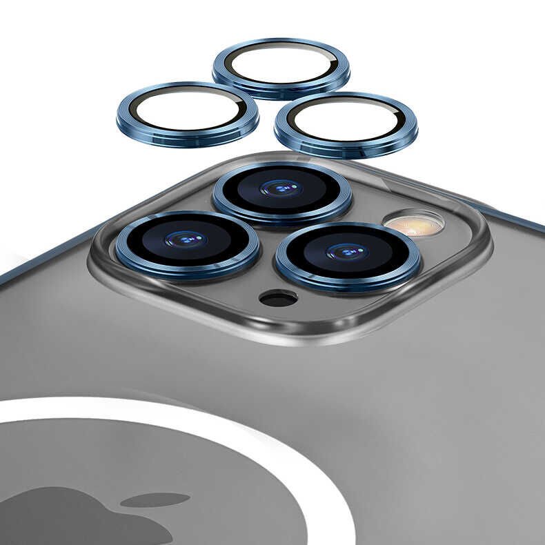 Apple  iPhone 12 Pro Max Kılıf Lens Koruyuculu Tacsafe Destekli Kenarları Renkli Mat  Kapak (MOKKA) Lila