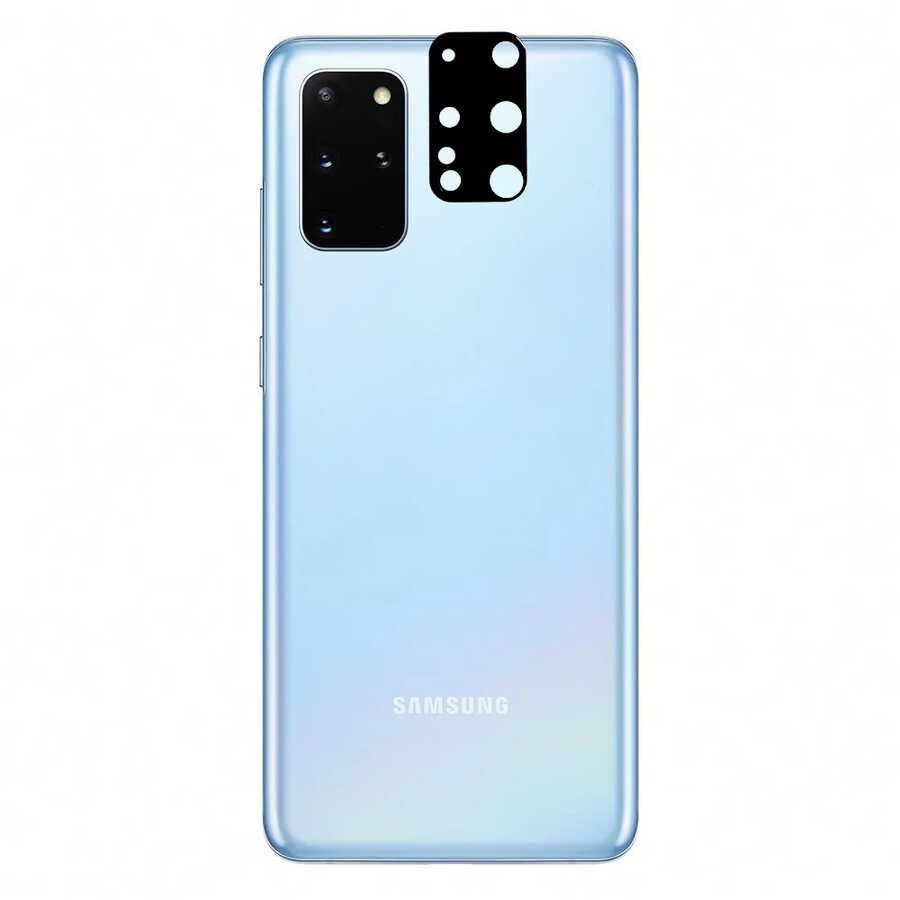 Samsung Galaxy S20 Plus Kamera Lens Koruyucu Siyah Çerçeveli Korunaklı (3D K.C) Siyah