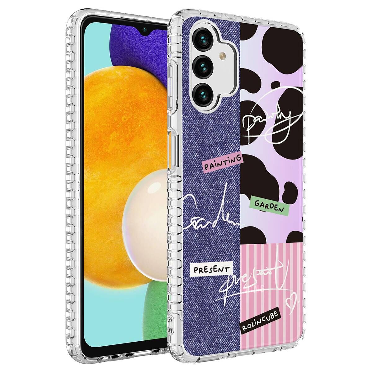Samsung Galaxy A04S Kılıf Airbag Kenarlı Renkli Desenli Silikon HEPTEKİLETİŞİM Elegans Kapak