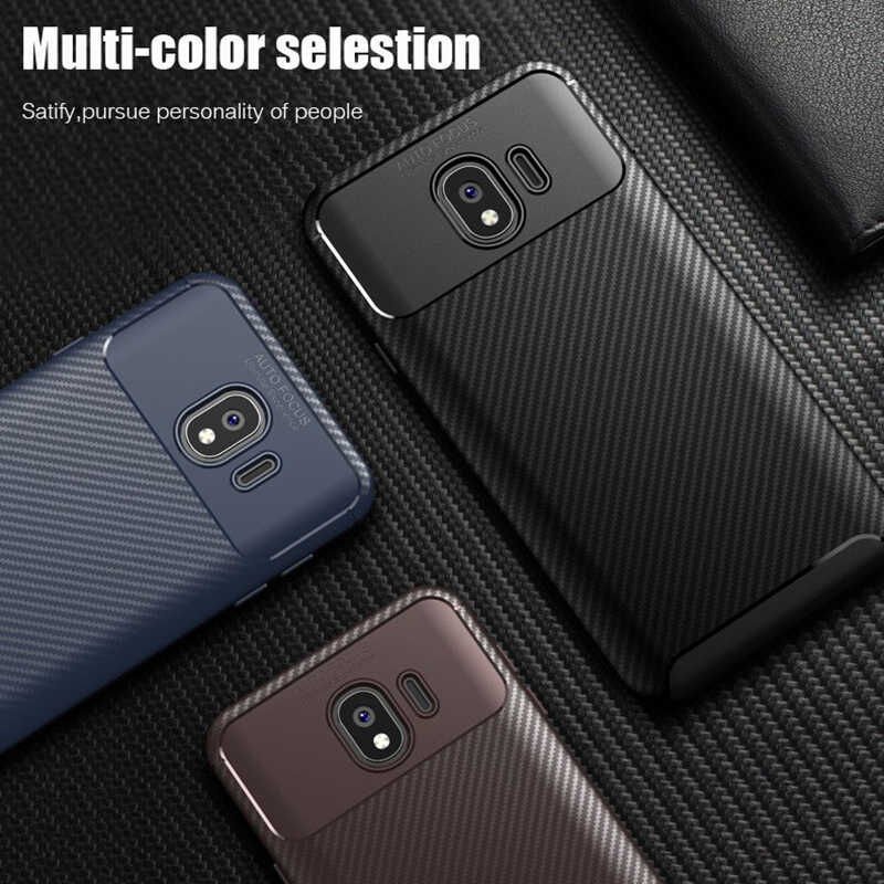 Samsung Galaxy J4 Kılıf Kamera Çıkıntılı Karbon Fiber Dokulu Renk Atmaz Kapak (NEGRO) Lacivert