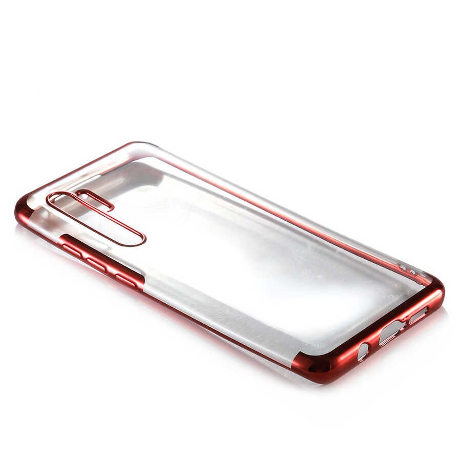 Xiaomi Mi Note 10 Lite Kılıf Dört Köşe Renkli Lazer Şeffaf Silikon Kapak (GLİTTER) Rose Gold