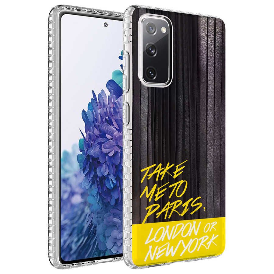 Samsung Galaxy S20 FE Kılıf Kamera Çıkıntılı Airbag Kenarlı Darbe Emici Desenli Kapak (ELEGANS) NO3