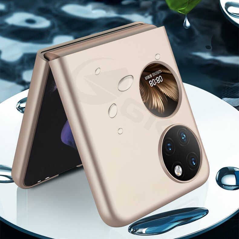 Huawei P50 Pocket Kılıf Mat Görünümlü Ultra İnce Sert Kıpta Kapak Siyah