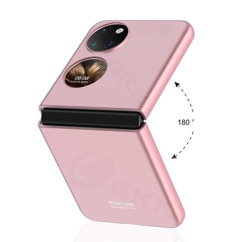 Huawei P50 Pocket Kılıf Mat Görünümlü Ultra İnce Sert Kıpta Kapak Siyah