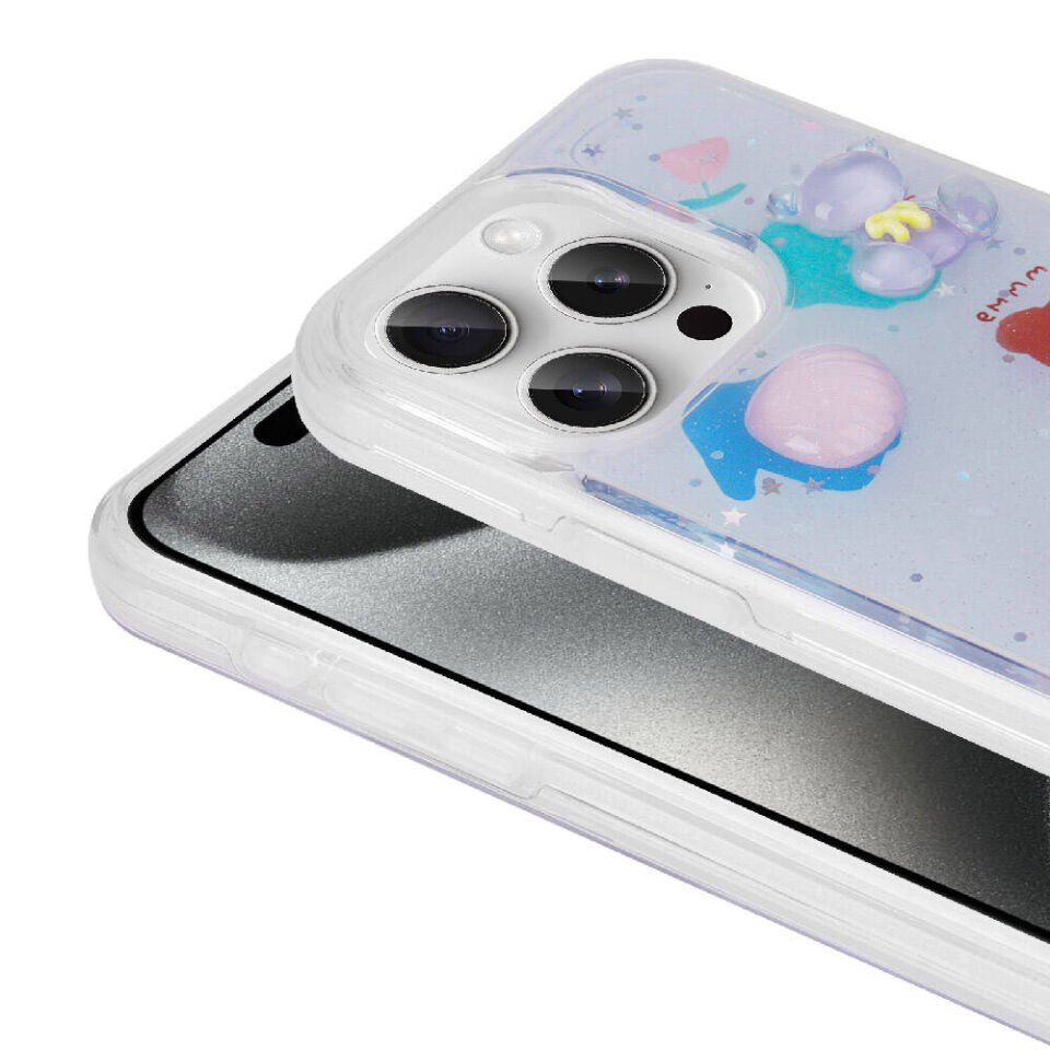 Apple  iPhone 15 Pro Kılıf Kabartma Figürlü Parlak Silikon Kapak (z-mini) Kırmızı