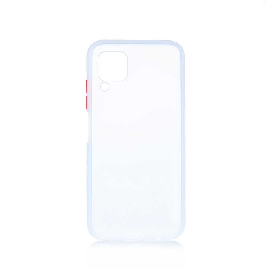 Huawei P40 Lite Kılıf Mat Parmak İzi Yapmaz Renkli Tuşlu Sert Silikon Kapak (fri) Renksiz