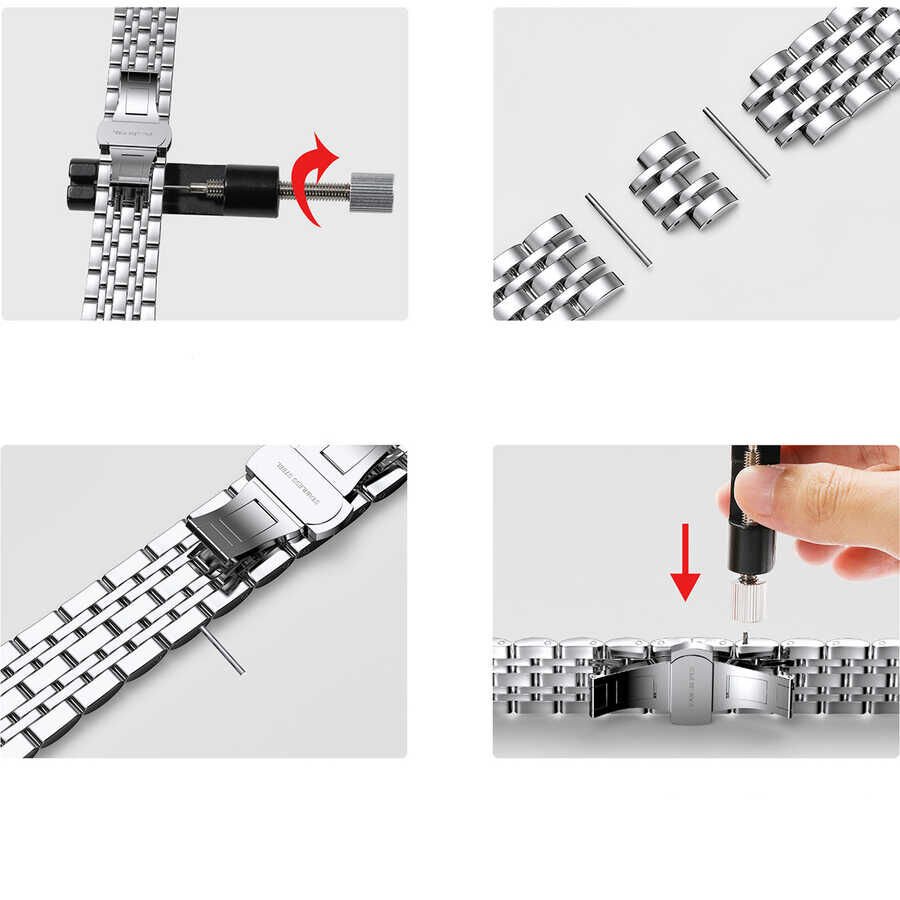 Apple Watch Ultra 49mm Kordon Wiwu Seven Beads Steel Belt Metal Strap Kayış