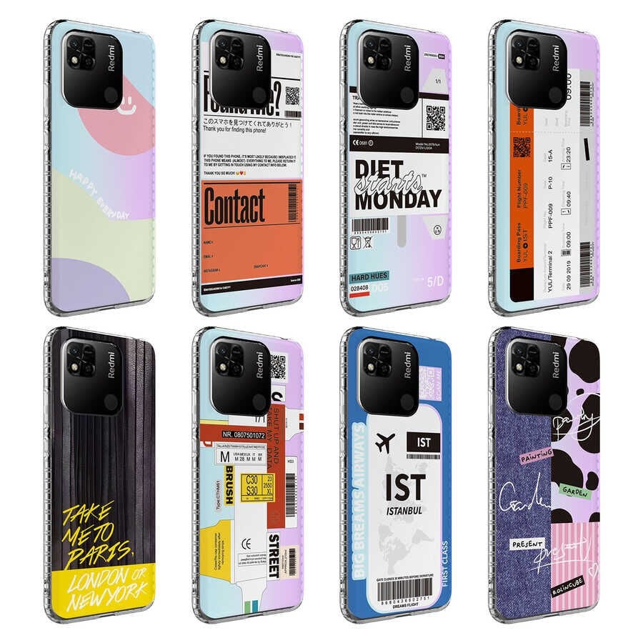 Xiaomi Redmi 10C Kılıf Kamera Çıkıntılı Airbag Kenarlı Darbe Emici Desenli Kapak (ELEGANS) NO5