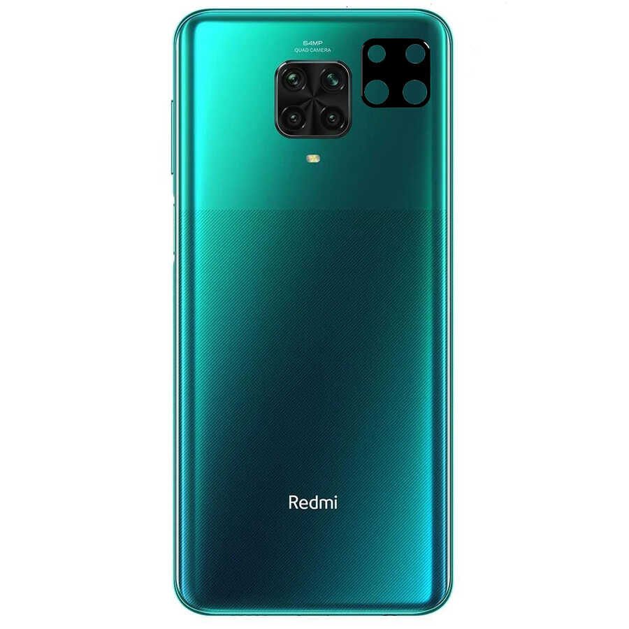 Xiaomi Redmi Note 9 Pro Kamera Lens Koruyucu Siyah Çerçeveli Korunaklı (3D K.C) Siyah