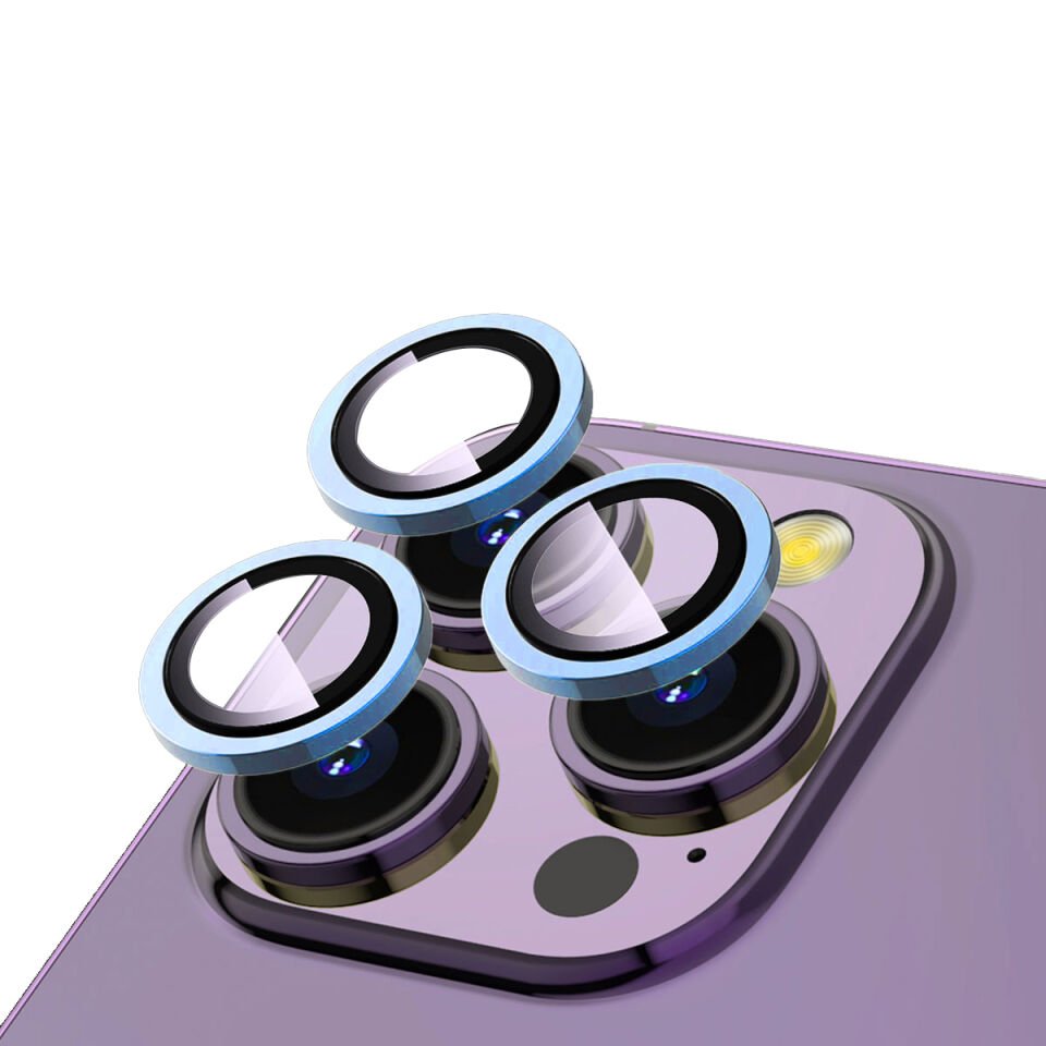 Apple iPhone 13 Pro Max Safir Kamera Lens Koruyucu (KOLAY TAKMA APARATLI) CL-12 Sierra Mavi