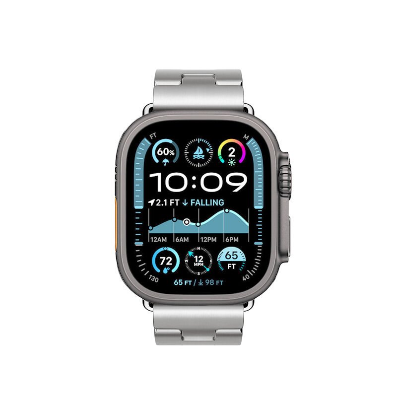 Apple Watch Ultra 49mm HEPTEKİLETİŞİM KRD-125 Metal Kordon Strap Kayış