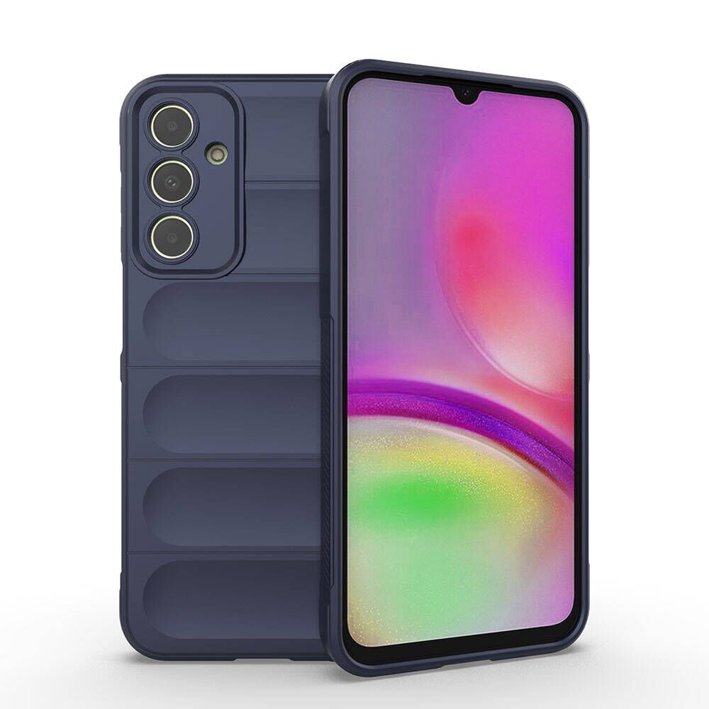 Samsung Galaxy A25 Kılıf Esnek TPU Oyuklu Arka Yüzey Tasarımlı Silikon Kapak (Etnik) Lacivert