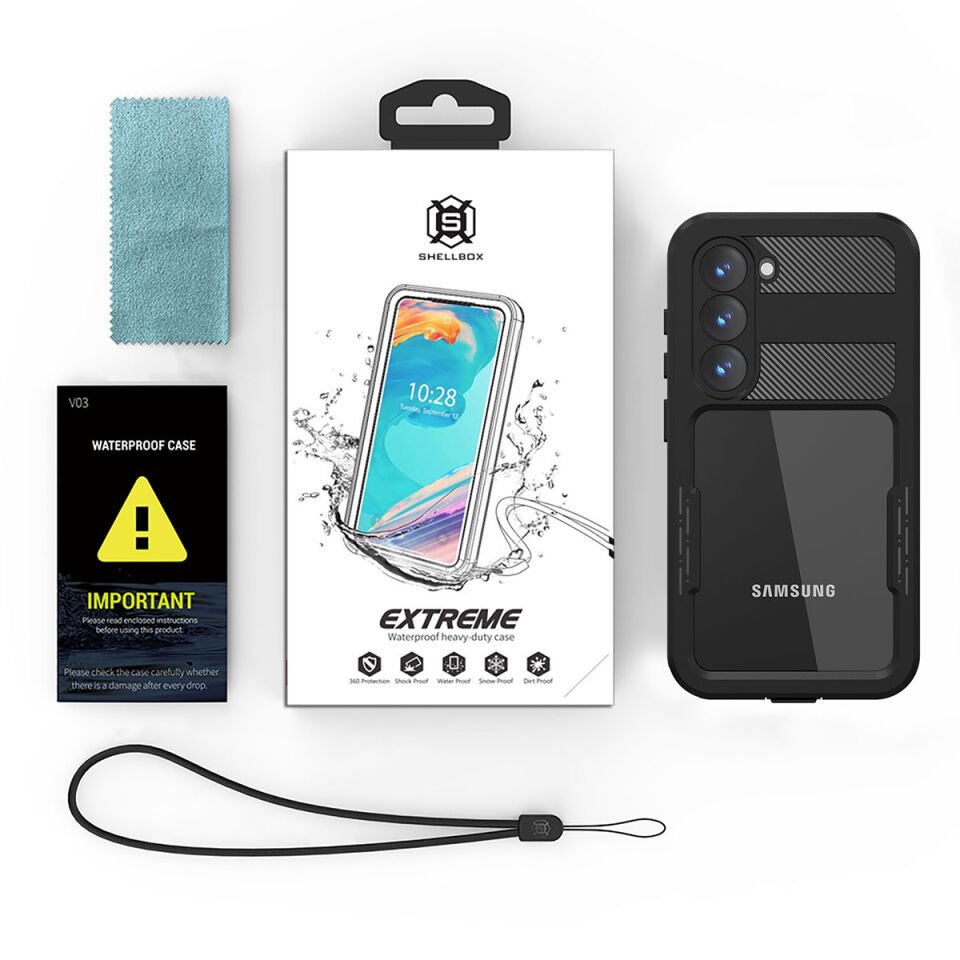 Samsung Galaxy S23 Plus Kılıf 360 Koruma Su Geçirmez Toz Geçirmez Magsafe Wireless Kapak (SU) Siyah
