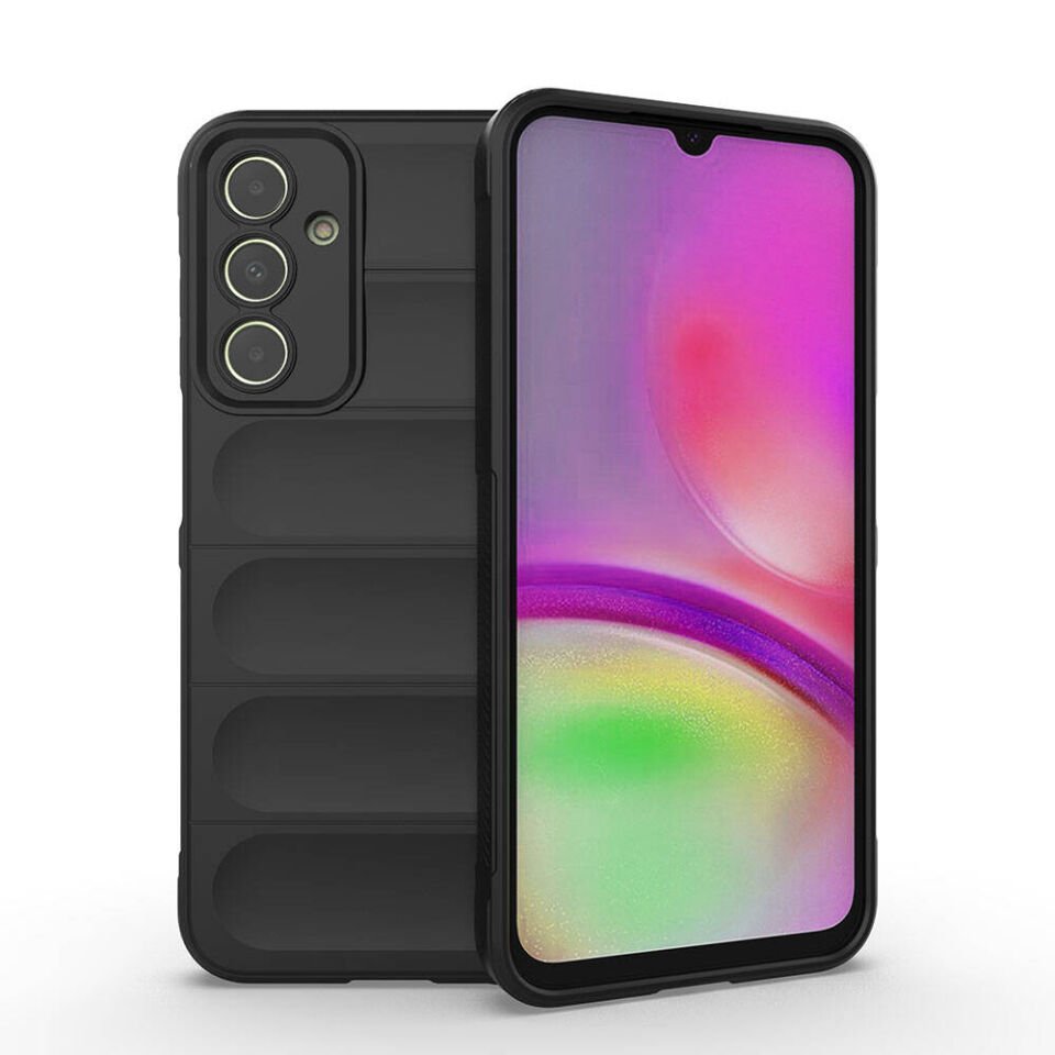 Samsung Galaxy A25 Kılıf Esnek TPU Oyuklu Arka Yüzey Tasarımlı Silikon Kapak (Etnik) Siyah