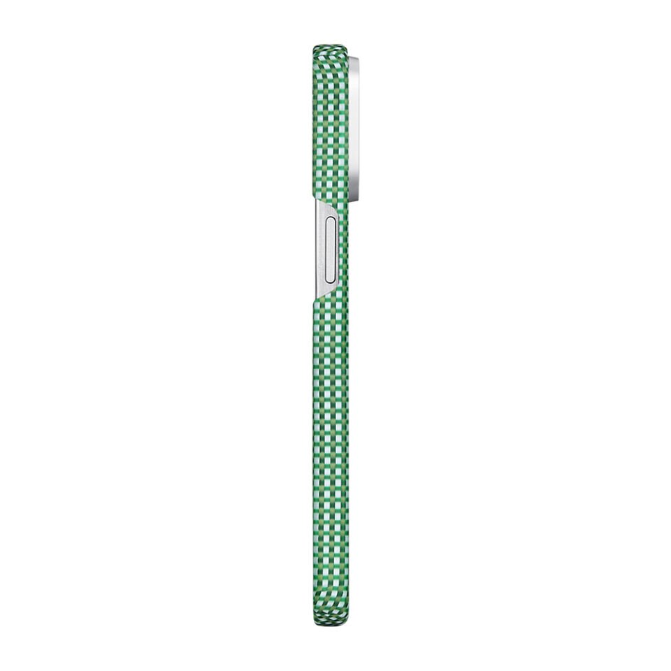 Apple iPhone 15 Pro Max Kılıf M-safe Şarj Özellikli Aramid Fiber Pitaka Ultra-Slim Classic Serisi Forest Green Kapak