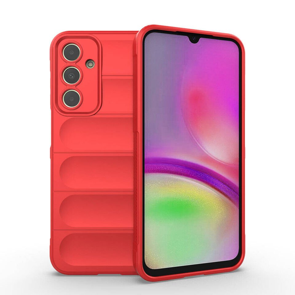 Samsung Galaxy A25 Kılıf Esnek TPU Oyuklu Arka Yüzey Tasarımlı Silikon Kapak (Etnik) Kırmızı