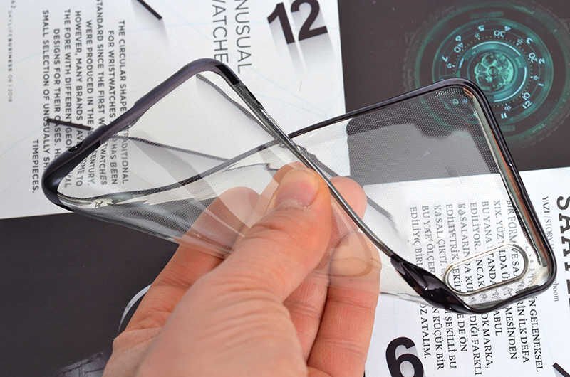 Samsung Galaxy A70 Kılıf HEPTEKİLETİŞİM Dört Köşeli Lazer Silikon Kapak