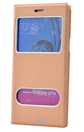 Samsung Galaxy A9 2016 Kapaklı Kılıf Mıknatıslı 360 Tam Korumalı (DOLCE) Gold