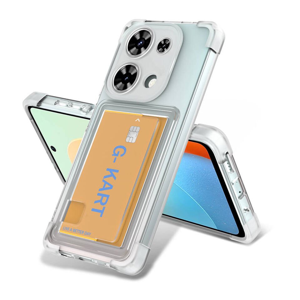 Xiaomi Redmi Note 13 Pro 4G Kılıf Airbag Tasarımlı Şeffaf Kartlıklı HEPTEKİLETİŞİM G-Kart Kapak