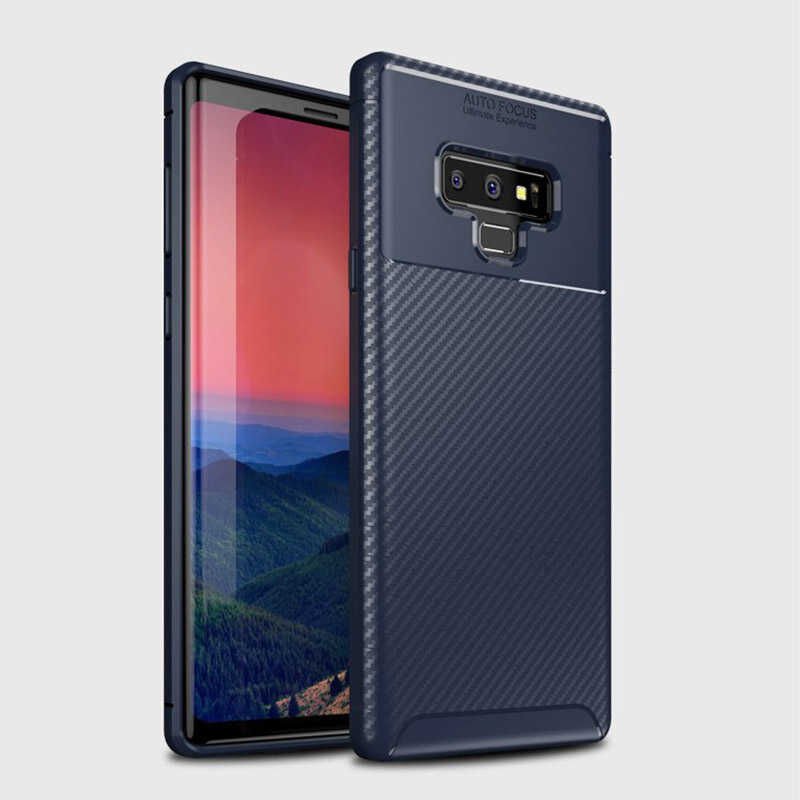 Samsung Galaxy Note 9 Kılıf Kamera Çıkıntılı Karbon Fiber Dokulu Renk Atmaz Kapak (NEGRO) Kahverengi