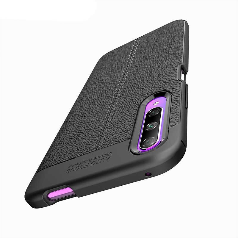 Huawei P Smart Pro 2019 Kılıf Deri Görünümlü Renk Atmayan Dayanaklı Silikon Kapak (NİSS) Lacivert