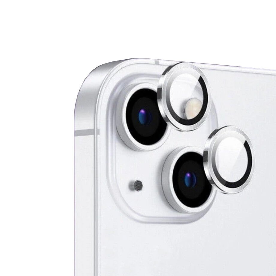Apple iPhone 14 Plus Safir Kamera Lens Koruyucu (KOLAY TAKMA APARATLI) CL-12 Gümüş