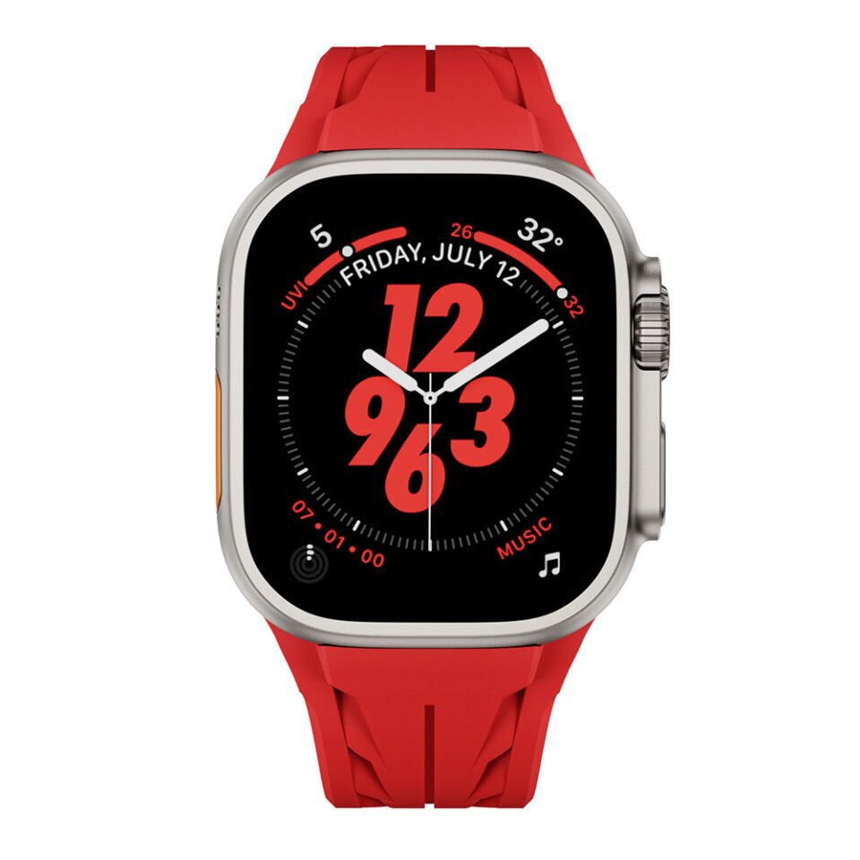 Apple Watch Ultra 49mm KRD-127 Metal Tokalı Silikon Kordon