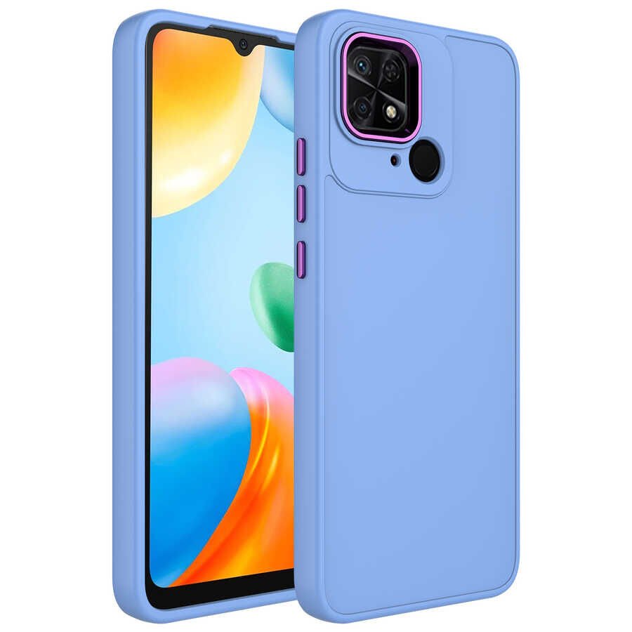 Xiaomi Redmi 10C Kılıf Metal Çerçeveli Hassas Butonlu Renkli İçi Kadife Lansman Kapak (LUNA) Koyu Yeşil
