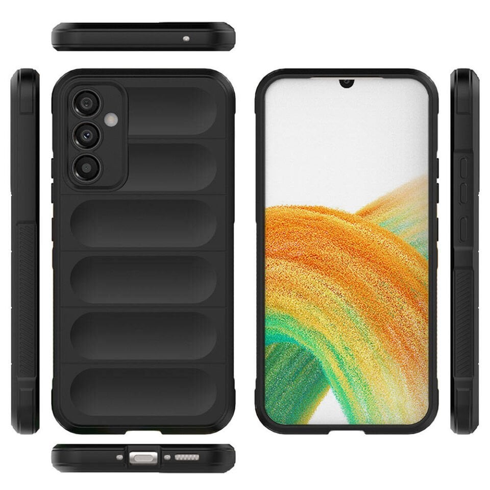 Samsung Galaxy A34 Kılıf Esnek TPU Oyuklu Arka Yüzey Tasarımlı Silikon Kapak (Etnik) Kırmızı