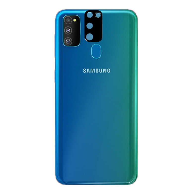 Samsung Galaxy M30S Kamera Lens Koruyucu Siyah Çerçeveli Korunaklı (3D K.C) Siyah