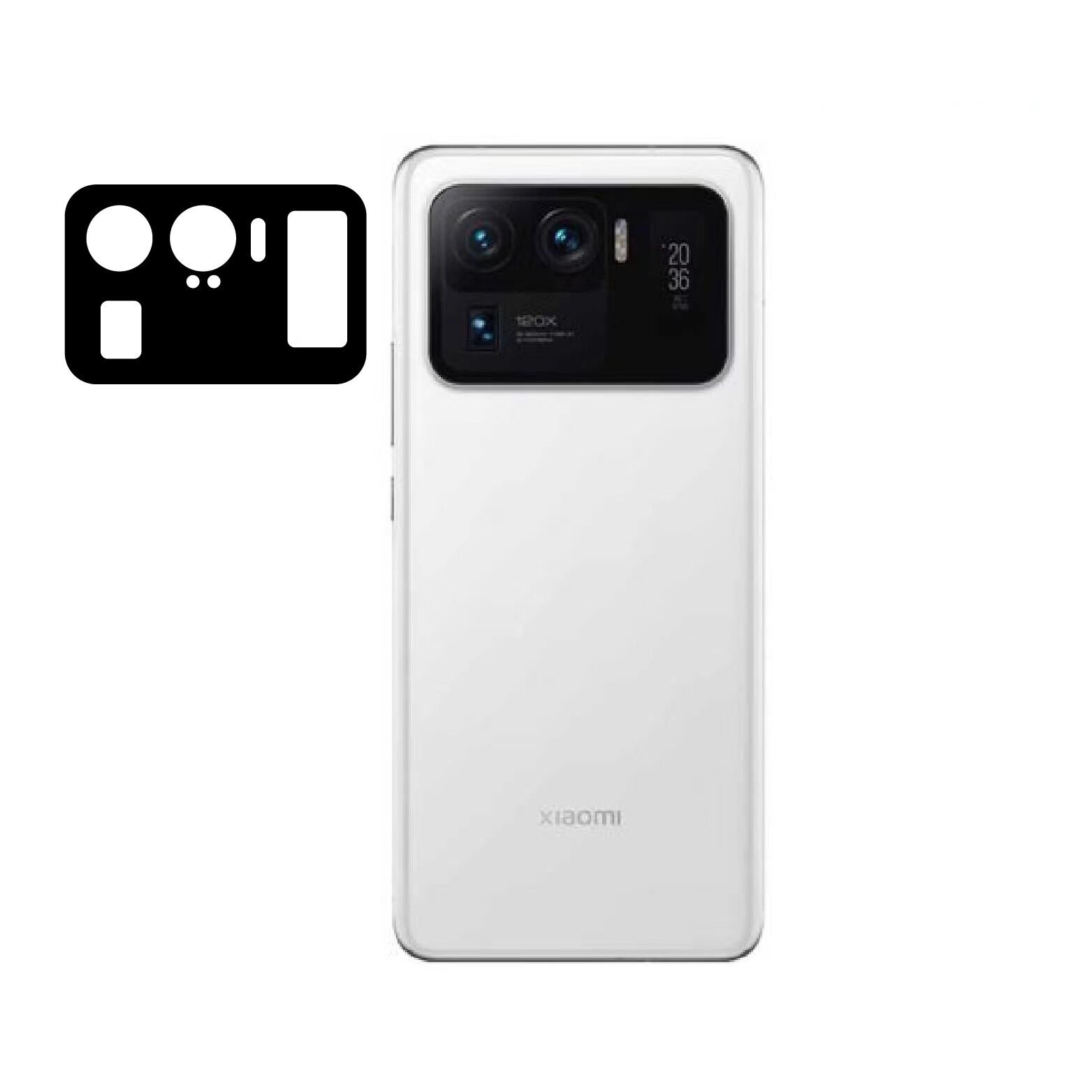 Xiaomi Mi 11 Ultra Kamera Lens Koruyucu Siyah Çerçeveli Korunaklı (3D K.C) Siyah