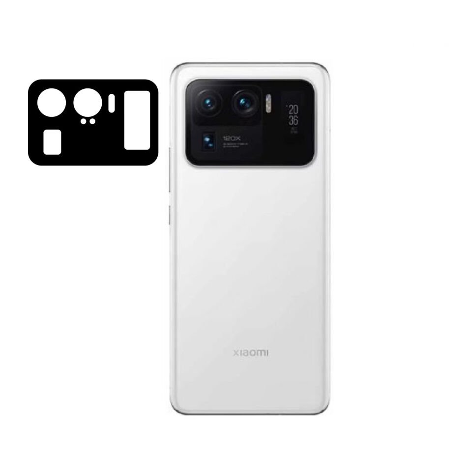 Xiaomi Mi 11 Ultra Kamera Lens Koruyucu Siyah Çerçeveli Korunaklı (3D K.C) Siyah