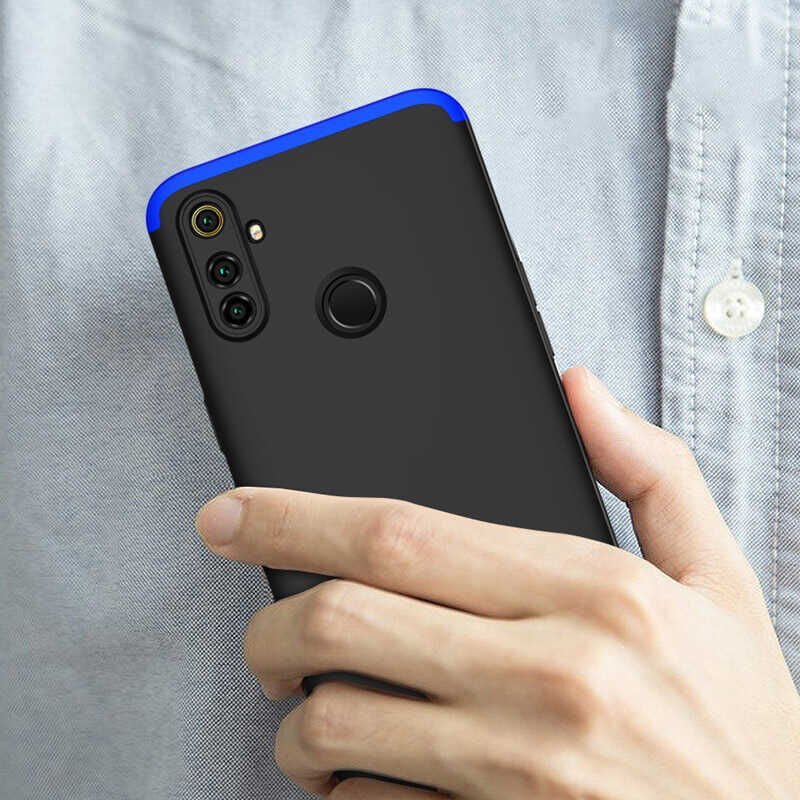 Realme 6İ Kılıf 360 Tam Koruma Ön Ve Arka Sert Mika Kapak Orjinal Ays Gkk Kapak Rose Gold