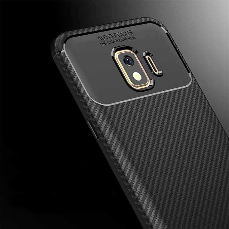 Samsung Galaxy J2 Core Kılıf Kamera Çıkıntılı Karbon Fiber Dokulu Renk Atmaz Kapak (NEGRO) Siyah