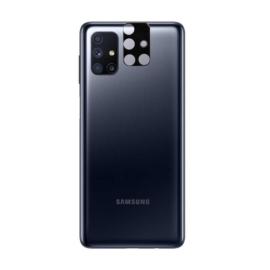 Samsung Galaxy M51 Kamera Lens Koruyucu Siyah Çerçeveli Korunaklı (3D K.C) Siyah