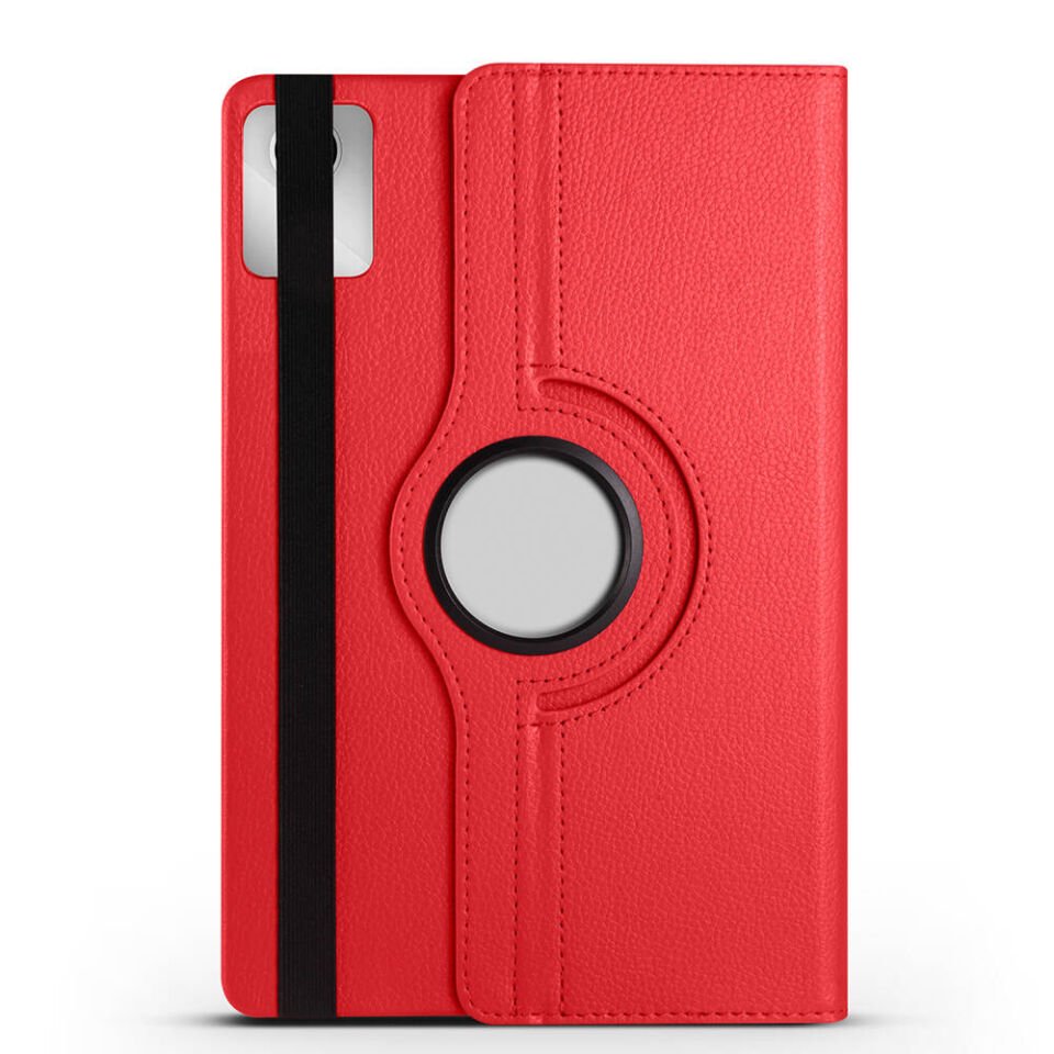 Lenovo M11 TB-330FU Dönebilen Standlı 360 Tam Korumalı Tablet KIlıf (D-T) Kırmızı