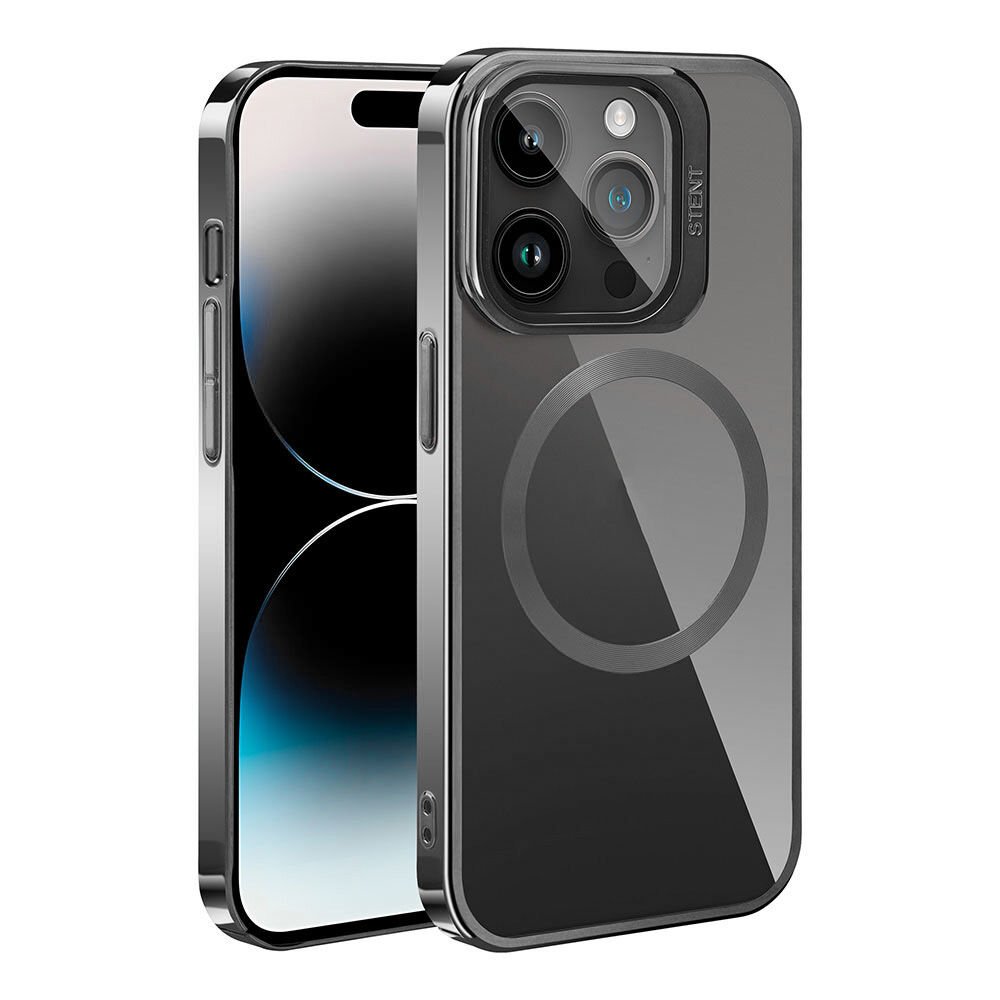 iPhone 15 Pro Kılıf Magsafe Wireless Şarj Özellikli Kamera Kısmından Standlı Kapak (KLON) Gri