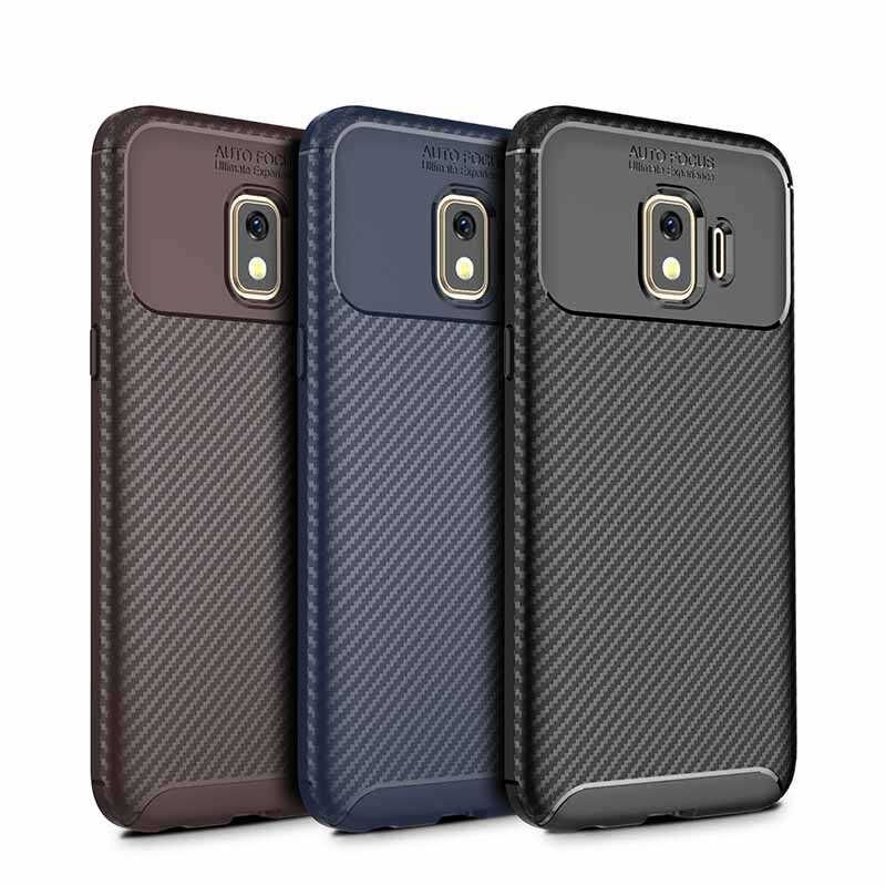 Samsung Galaxy J2 Core Kılıf Kamera Çıkıntılı Karbon Fiber Dokulu Renk Atmaz Kapak (NEGRO) Lacivert