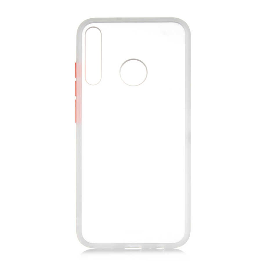 Huawei P40 Lite E Kılıf Mat Parmak İzi Yapmaz Renkli Tuşlu Sert Silikon Kapak (fri) Renksiz